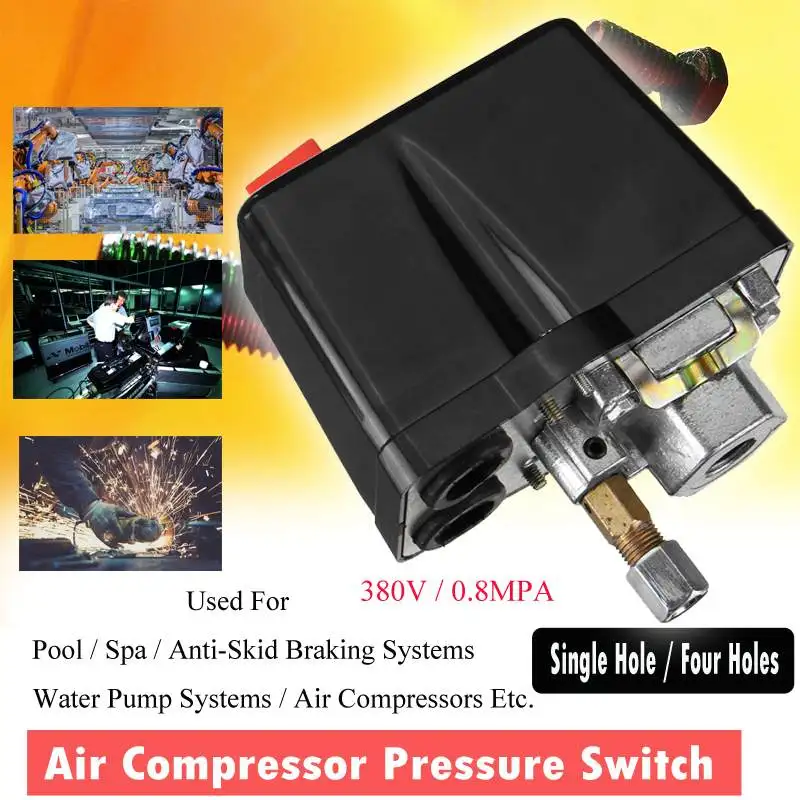 

380V 0.8MPA Air Compressor Pressure Switch Control Adjustable Air Regulator Manifold Regulator Gauges Four Holes/Single Holes