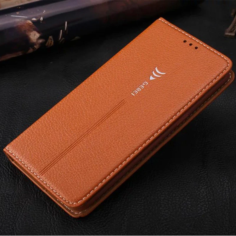 Luxury Original Brand GEBEI Genuine Leather Flip Unique Magnet Design Case Cover For Samsung galaxy S6