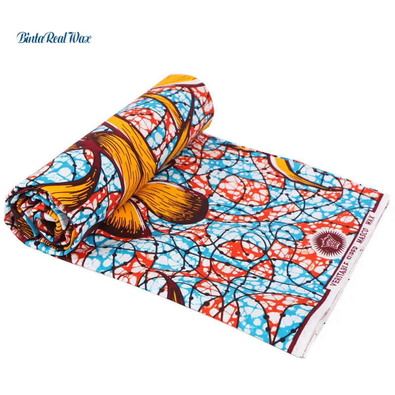 

African Binta real Wax Print fabric 2019 African Ankara Fabric Cloth for Dress African Wax Prints Fabric Wax Hollandais PL477