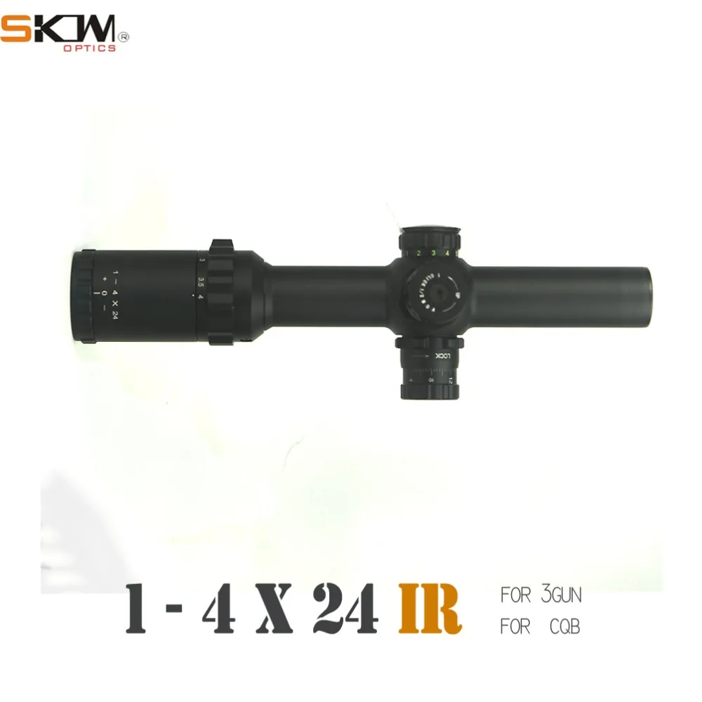 

Free shipping SKWoptics 1-4x24 Hunting Rifle scope M4 AR15 sight Long Eye Relief 30mm tactics Riflescopes