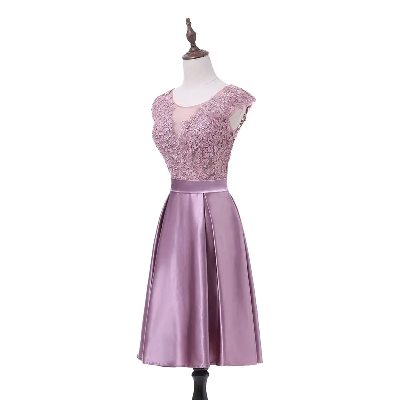 elegant party appliques dress cocktail dresses Vestido de Festa satin A-line simple short style dresses