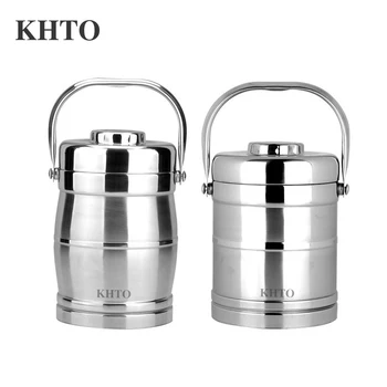 

KHTO 2.0L 3 Layer Double Layer Stainless Steel Thermal Lunch Boxs Thermal Bento Box Leak-Proof Seal Vacuum Pot Food Container