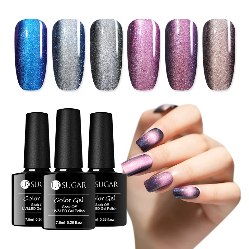 

UR SUGAR 7.5ml 3D Magnetic Gel Polish Colorful Holographic Soak Off UV Nail Gel Nail Art Gel Varnishes Design Tools