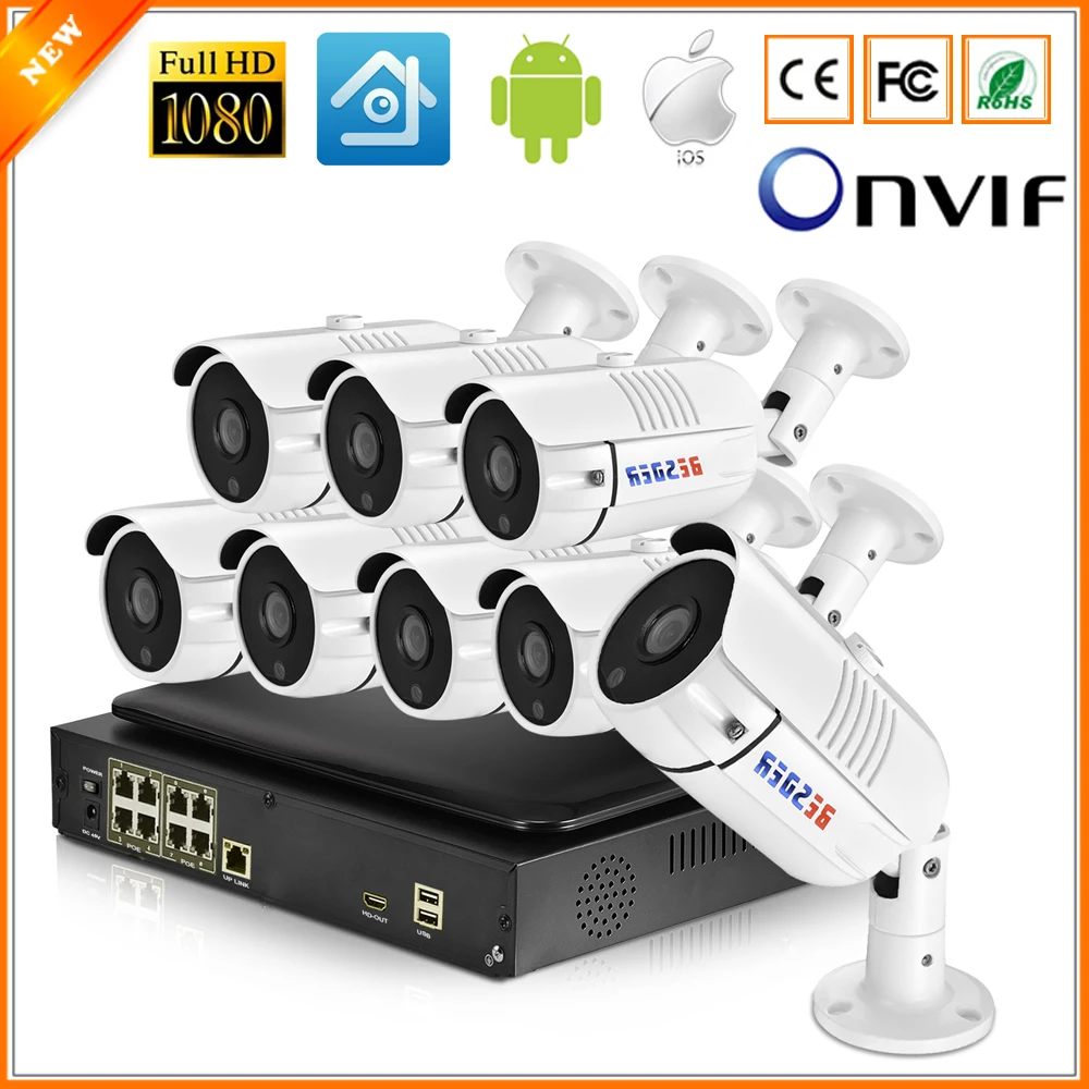 BESDER все в одном 8CH PoE NVR комплект 1080P с 10 1 дюймовым ЖК монитором 48 В Система