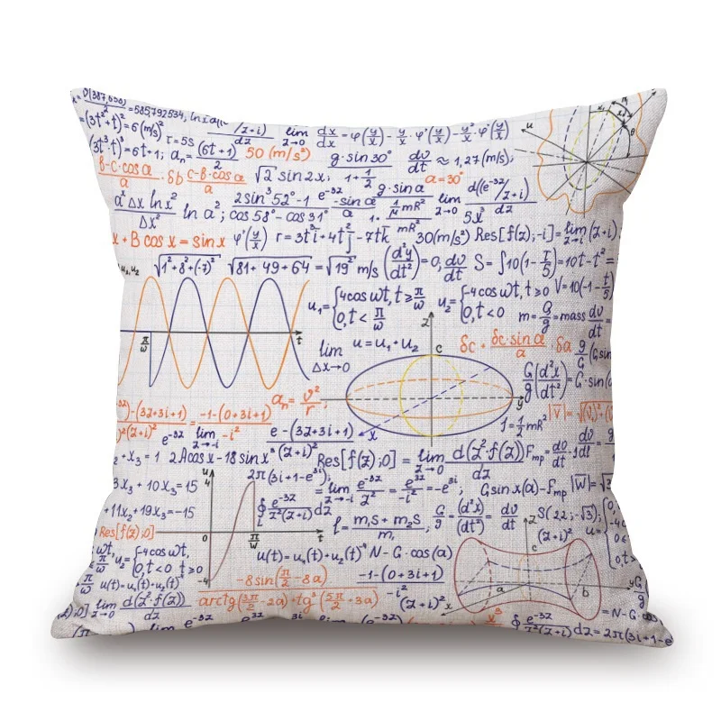 

Advanced Mathematics Math Function Print Cushion Cover Pillow Case Sofa Chair Decorative Linen Cotton Cushions Covers