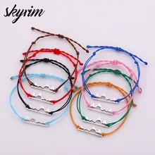 Skyrim romântico montanha aventura caminhadas charme pulseira mão-tecido corda corrente cabo para os amantes do viajante ao ar livre jóias presente