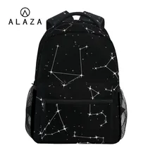 ALAZA, черный рюкзак с принтом неба и звезд, Женская Вместительная дорожная сумка, Студенческая школьная сумка, рюкзак для ноутбука для мужчин, подарок