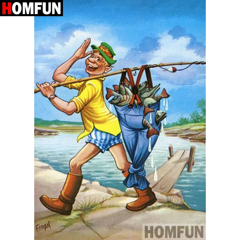 Алмазная картина HOMFUN 5D сделай сам полностью квадратная/круглая дрель вышивка