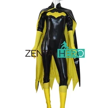 Zentaihero 52 Batgirl Женский костюм супергерой блестящий черный и желтый Хэллоуин Косплэй костюм для взрослых и детей с накидкой