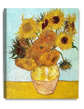 

Twelve Sunflowers, by Vincent Van Gogh. The Classic Arts Reproduction. Art Giclee Print On Canvas , Ready to Hang Drop shipping