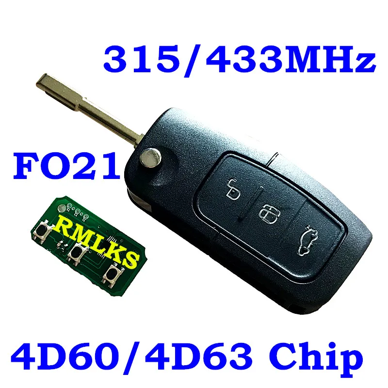 RMLKS Новый дистанционный брелок 3 кнопки 315 МГц 433 4D63 40 бит ID83 4D60 80 чип подходит для