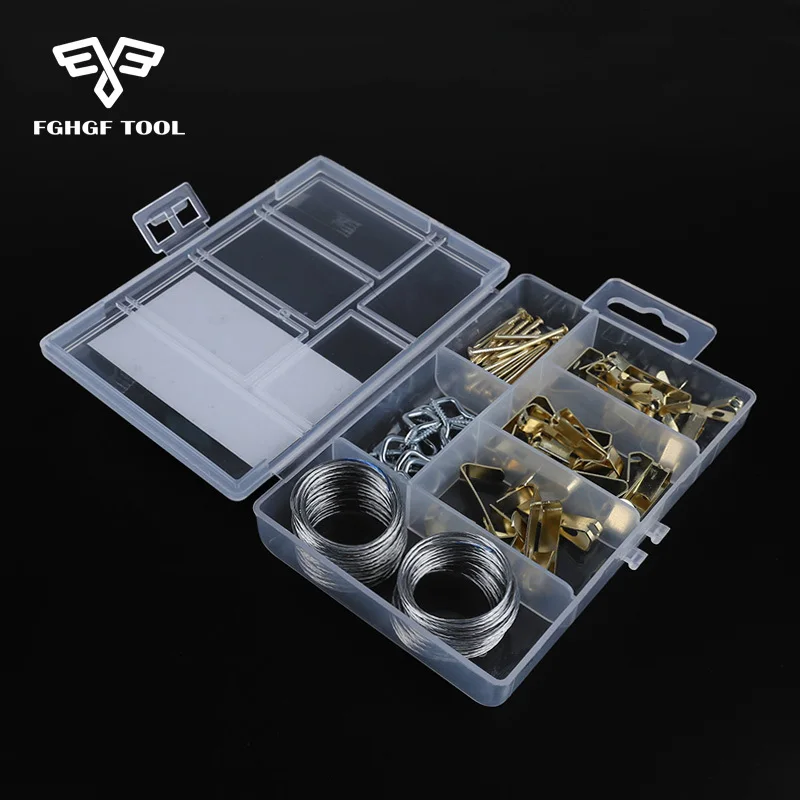 

FGHGF 60pcs/lot Metal Small Hardware Hook Nail Kit Tools Set Strengthen Environmental Clear Box DIY Household Carpentry