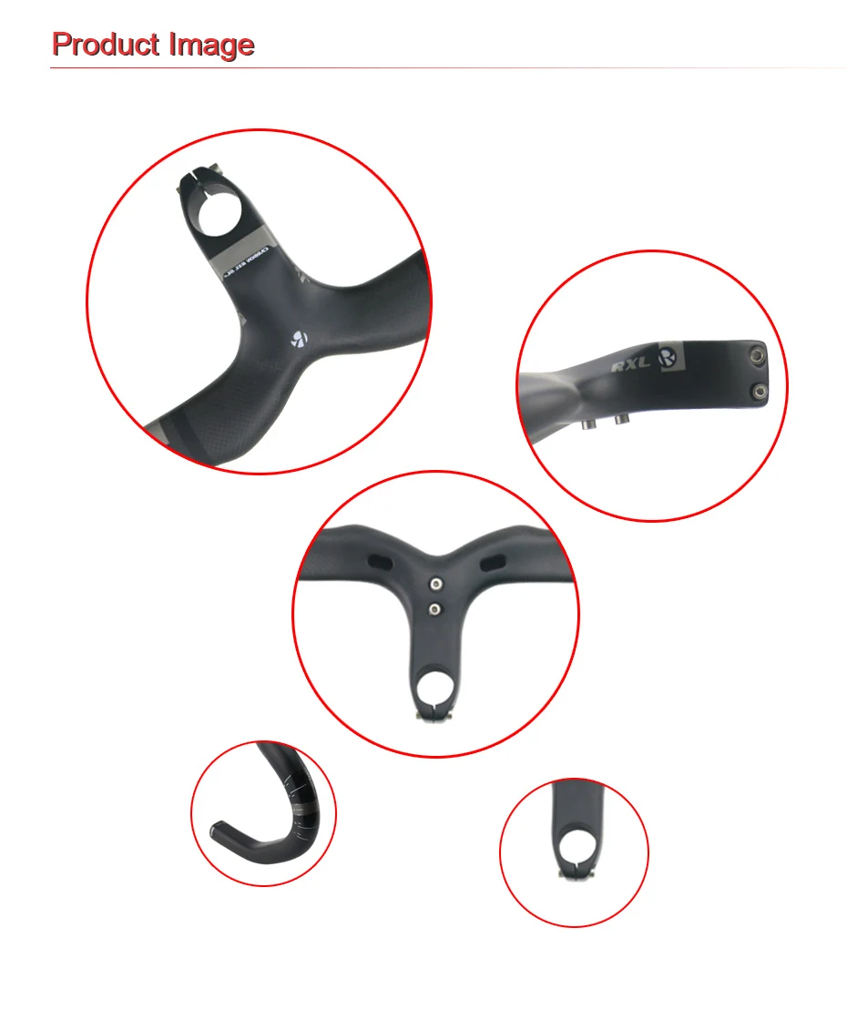 RXL SL Carbon Handlebar Road Bike Integrated With Stem Bike Handlebar Black 3K Matt Bent Bar 400420440mm Bicycle Handlebars (6)