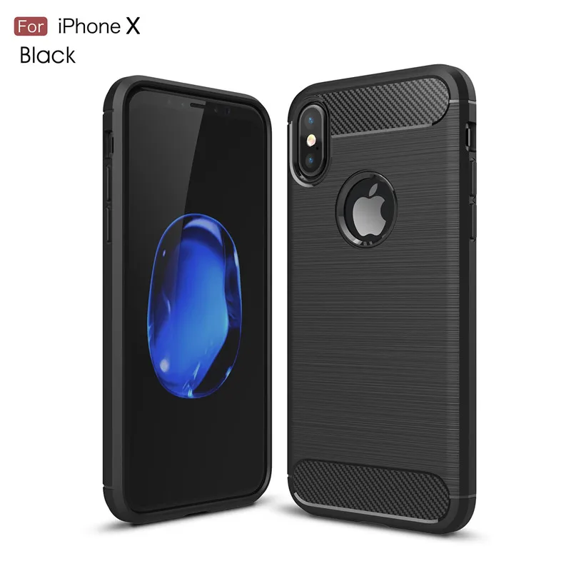 

For Iphone XR 6.1 Inch Carbon Luxury FiberSoft TPU Cover Case For Iphone X XS Max 6.5"Shockproof Brushed Silicone Coque Fundas