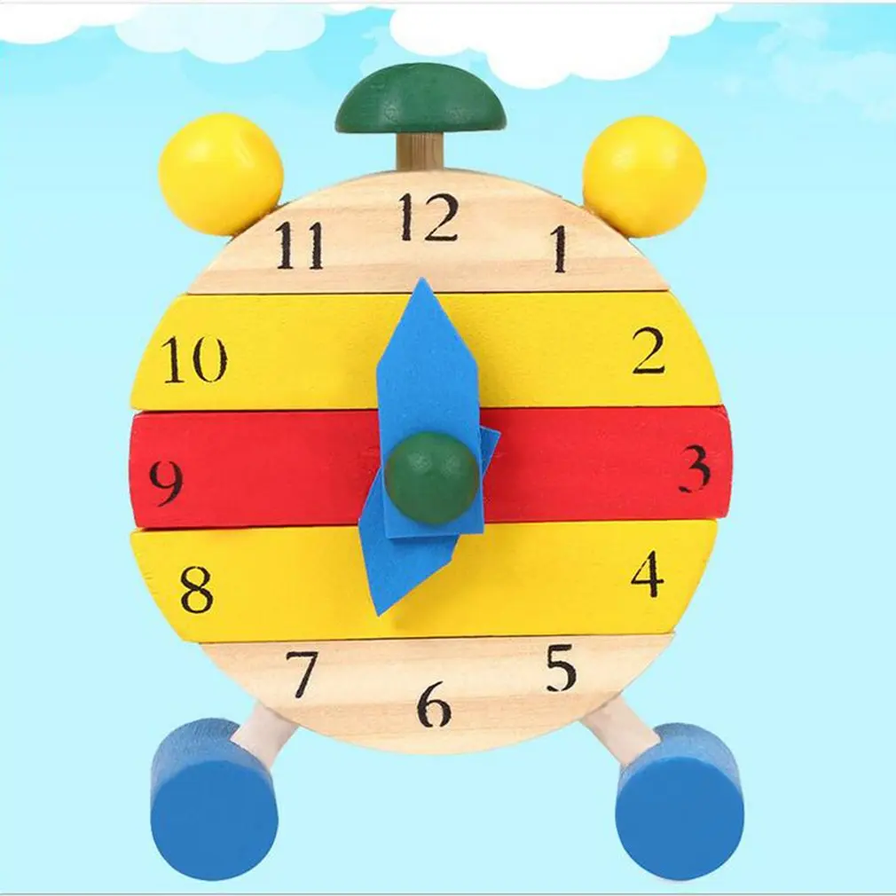 DIY Hand Made Wooden Clock Toys Learning Time Clock Educational Math