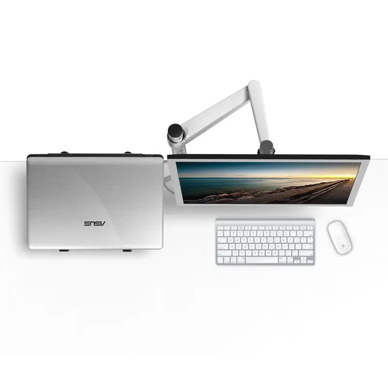 

OA-7 Height Adjustable Multifunction Monitor + Laptop Holder 360 Degree Rotation Desktop Stand Support VESA Standard