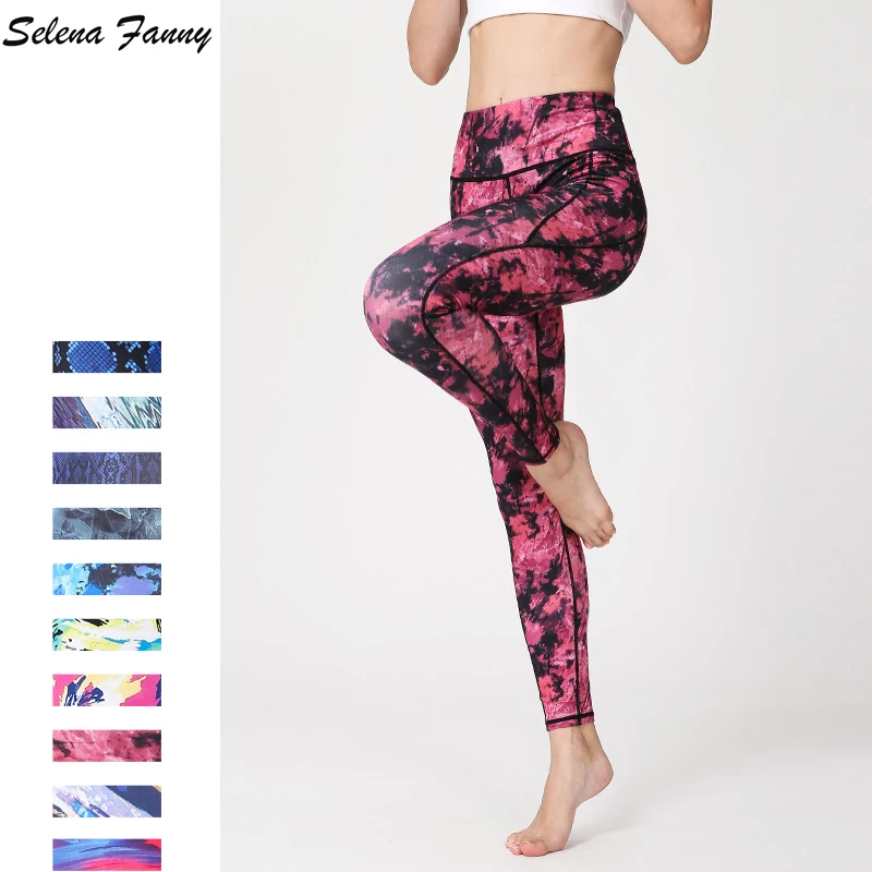 

Slim Plus Size Yoga Pants Print Sport Fitness Jogging Running Leggings Breathable High Waist Tights Sports Wear For Women Gym XL