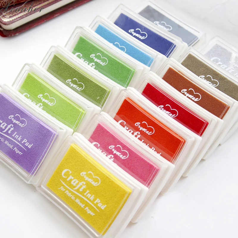 

15 Colors Inkpad Handmade DIY Craft Oil Based Ink Pad Rubber Stamps Fabric Wood Paper Scrapbooking Ink pad Finger Paint Wedding