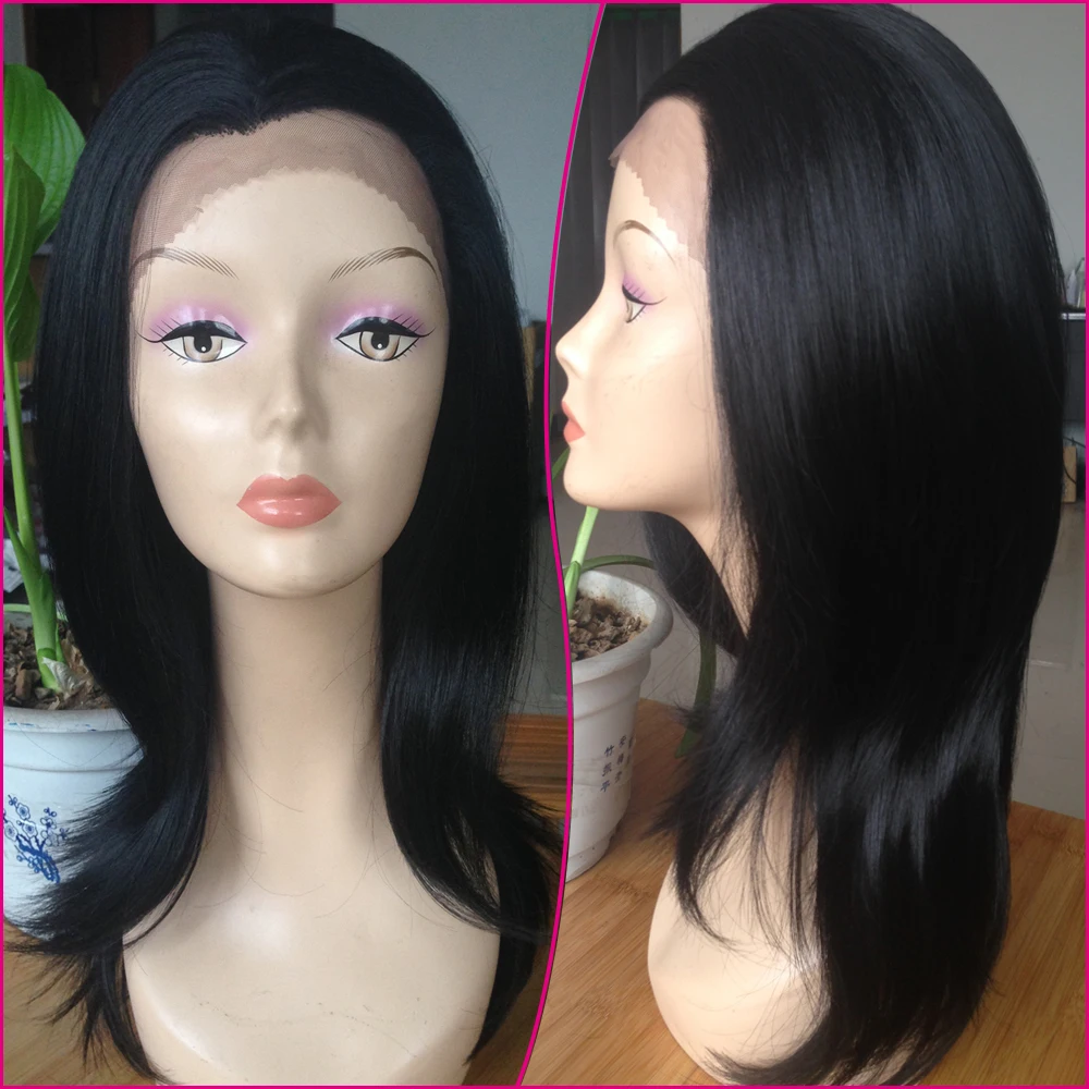 cheap Lace front black layered all over combs front without using glue