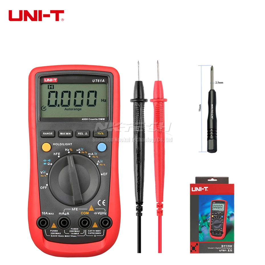 UT61A hFE Functions Мультиметр цифровой Uni-t UT61E современные цифровые мультиметры UT61E AC DC метр - Цвет: UT61A hFE Functions