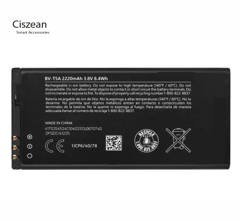 Ciszean 1x2220 мАч BV-T5A сменная батарея для Nokia Lumia 730 735 738 Superman RM1038 RM1040 RM 1038 RM 1040