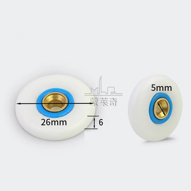 Шкив для душевой комнаты ролик для двери в ванную колесо вверх и вниз Медный рукав подшипник колеса диаметром 26 мм и 28 мм, 10 шт./лот