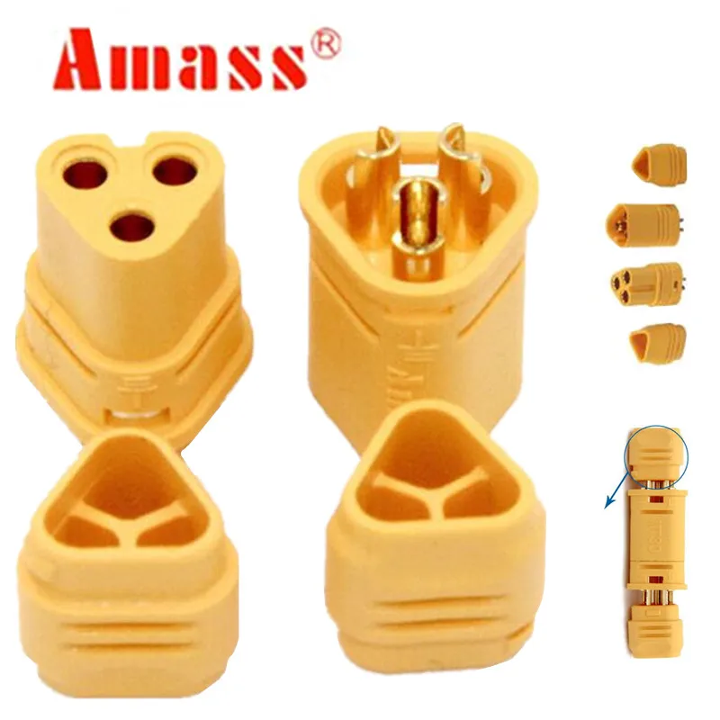 

2pair AMASS MT30 2mm 3-pin Connector / Motor connector / Plug Set for RC Lipo Battery RC Model Quadcopter Multicopter 40%Off