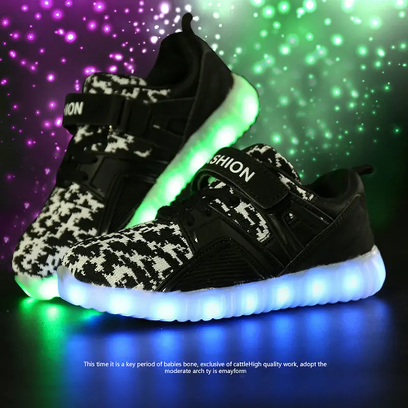 

Fashion Autumn Winter Kids Children Charging LED Light Sneakers Casual Shoes Luminous Glowing shoes Boys Girls Sport Shoes