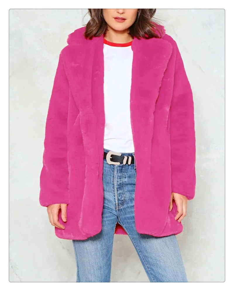 2018 fashion Europe and the United States popular plush coat jacket fur warm jacket female wild jacket autumn and winter new (4)
