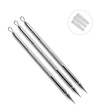 ZD 10 шт. модная профессиональная игла для удаления прыщей двойной головкой портативный многофункциональный инструмент для красоты лица удаление черных точек XN382M