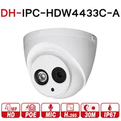 DH IPC-HDW4433C-A 4MP HD POE, сетевые Инфракрасный мини-купол ip-камера Встроенный микрофон CCTV камера с DH логотипом Обновление от IPC-HDW4431C-A