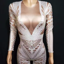 Женская мода Черный DJ DS комбинезон костюм цельный ночной клуб Одежда для танцев Одежда с принтами вечерние сценическая праздничная одежда