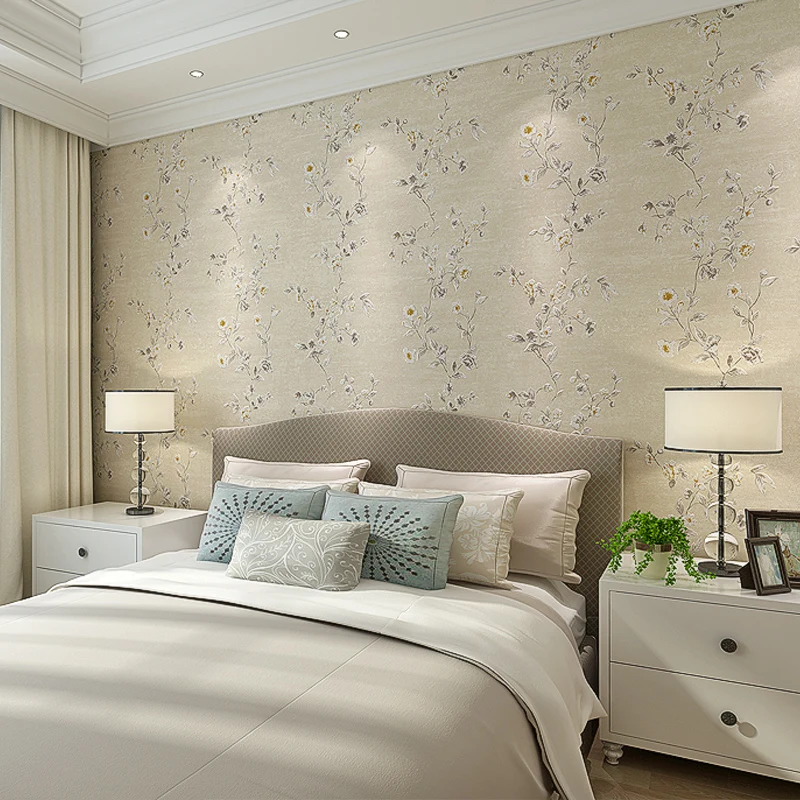 Korean Style Embossed Rustic Floral 3D Wallpaper Roll Modern Fashion Non-woven Wallpaper For Bedroom Living Room Walls Contact