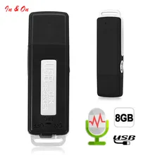 Мини 2 в 1 8 Гб USB ручка флеш-накопитель цифровой Аудио Диктофон 70 часов портативный мини Запись Диктофон