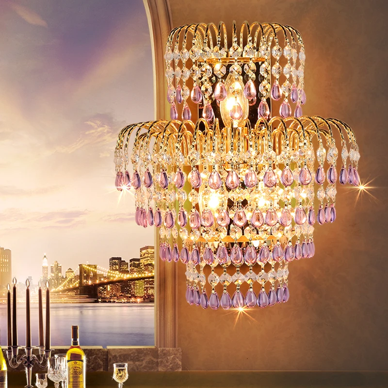 

Hotel Large Wall Sconces Bedroom Gold Wall Light for Bedroom Home Lighting Living Room Wall Lights Crystal Wall Lamp Gold Lamp
