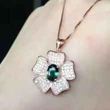 Натуральный голубой сапфир камень кулон S925 Серебряный натуральный драгоценный камень кулон Цепочки и ожерелья Модный Элегантный Симпатичные розы для женщин, ювелирные изделия для девушек