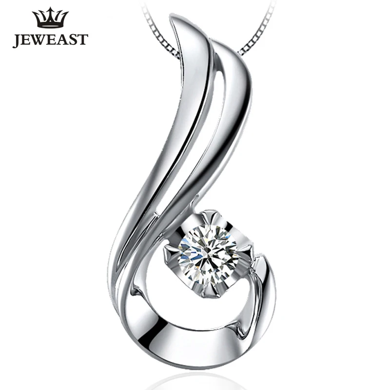 

White 18K Gold Diamond Pendant Female Single Diamond Wedding Necklace Gift for Girlfriend Genuine Support Customization