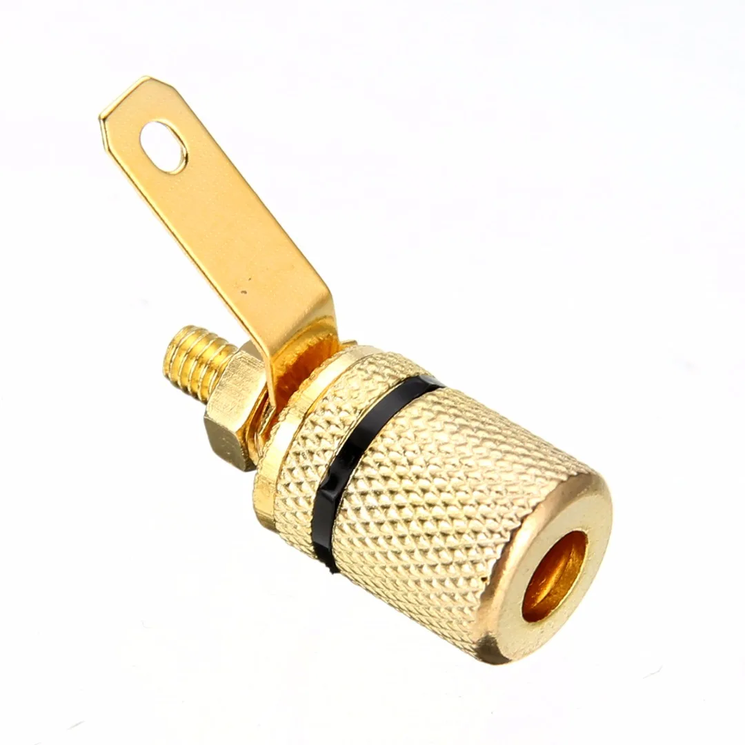 10pcs Gold Plated Audio Connector Terminal Mayitr Binding Post Speaker Amplifier 4mm Dia. Banana Plug Jack 25*11mm