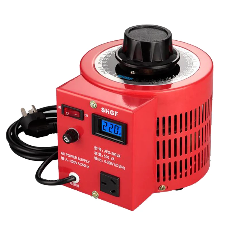 

220V Regulator Single-phase Adjustable 0-300V Carbon Brush Transformer 0.5kva AC Voltage Regulator Power Supply 500W Y