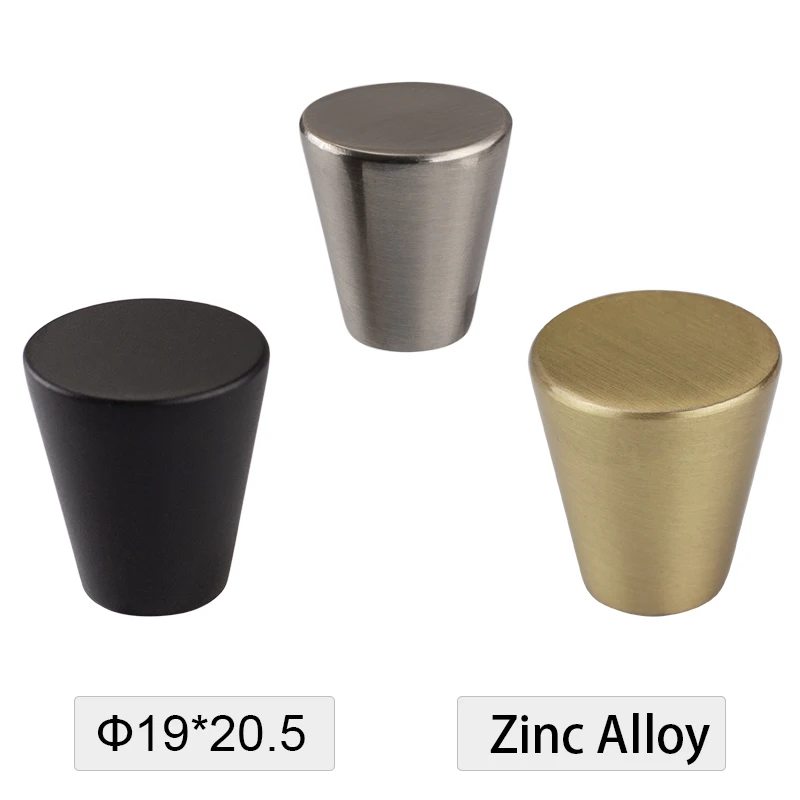 

contemporary style Cone Shape Solid zinc alloy brush nickel copper matte black color Cabinet Knobs Drawer Handle Dresser Pull