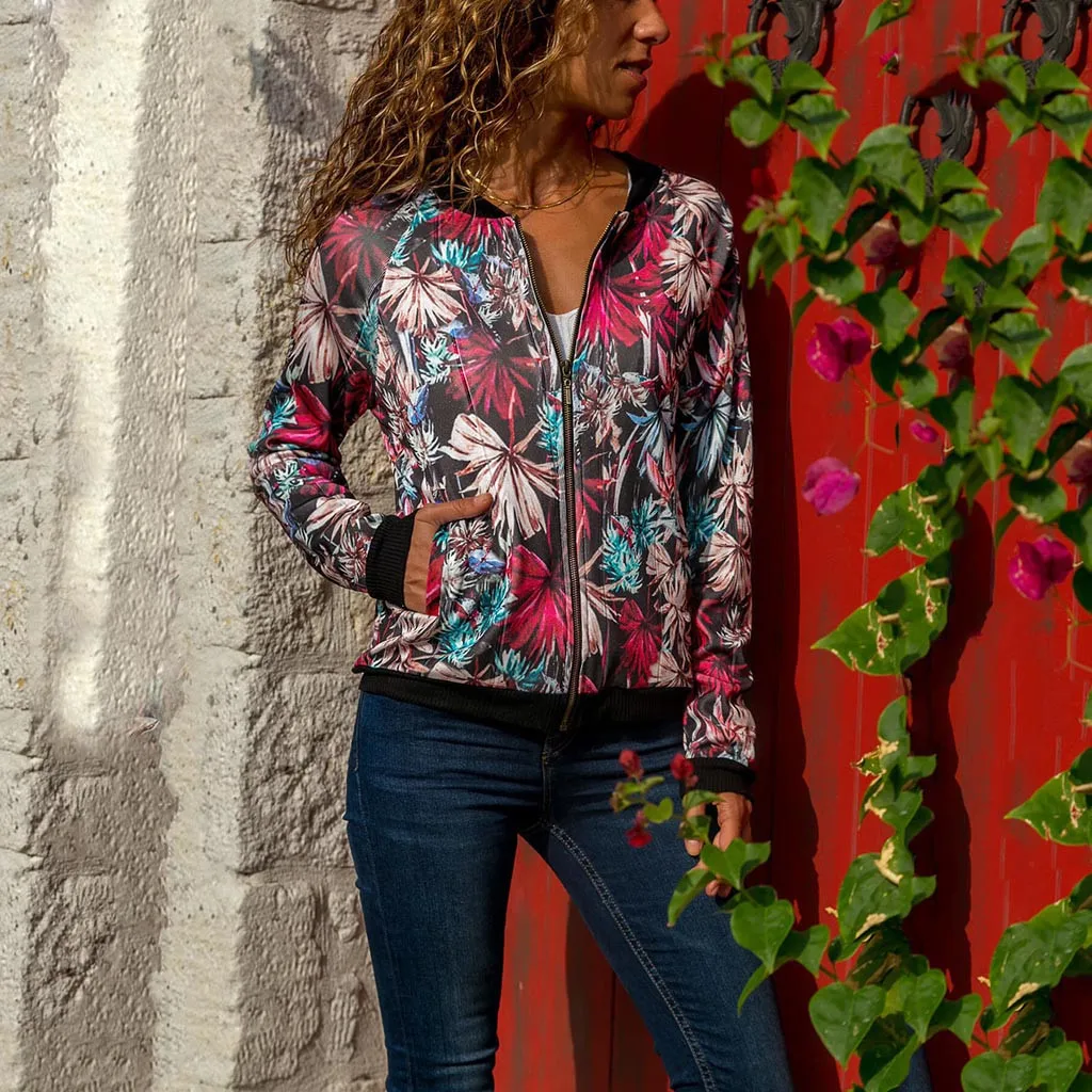 Jacket Women's Long Sleeve Print Top Loose Long Cardigan Jacket Jackets Fashion Women's Jacket 2019 Ladies Spring Tops  Coat Jacket Women's Long Sleeve Print Top Loose Long Cardigan Jacket Jackets Fashion Women's Jacket 2019 Ladies Spring Tops  Coat