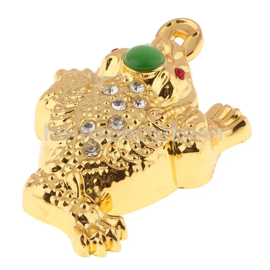 Classic Golden Resin Feng Shui Toad Statue Figurine Coin Money Wealth Ornaments For Home Office Shop M