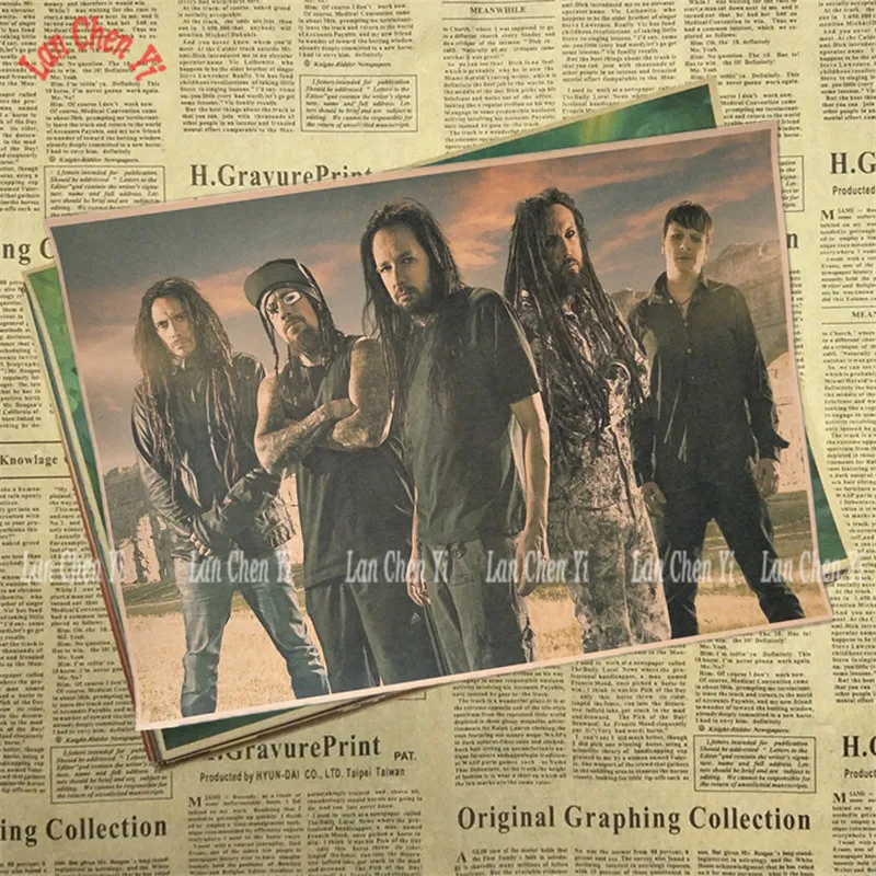 Korn Рок-Группа Музыка крафт-бумага плакат Винтаж Высокое качество печати рисунок ядро декоративная живопись