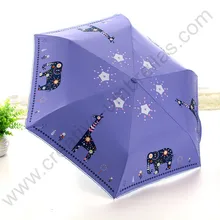 3 шт./партия) Цвет опционально три раза 210 T pongee 4 раза черное покрытие УФ-защита сплав стекловолокна слон и олень зонтик