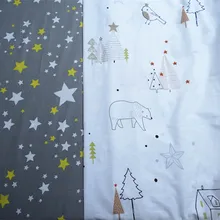 Пол метра 50*235 см серая звезда или счастливая семья печать ребенок младенец Чистый хлопок саржа постельные принадлежности ткань Дети Домашний текстиль CR-A441