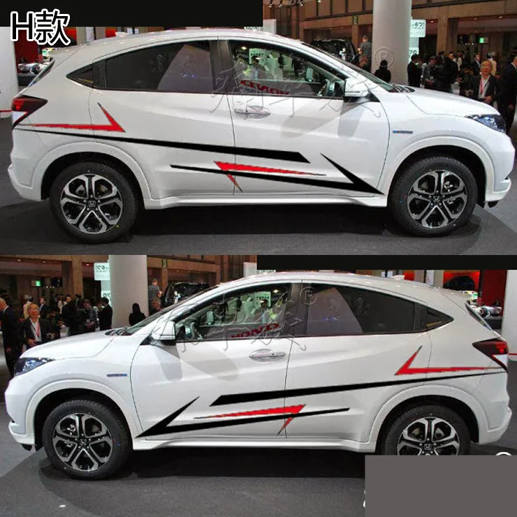 Наклейка на юбку для Honda Vezel XRV HRV BA063|sticker for honda|for hondacar line sticker |