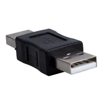 connector מתאם SODIAL (R) USB זכר ל זכר Connector מתאם שחור (4)