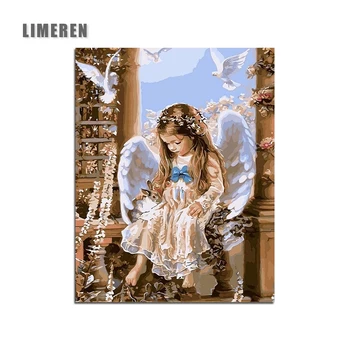 

Angel Oil Painting By Numbers DIY Rabbit Digital Canvas Wall Art Handpainted by number For Home Decoration Poster and Art
