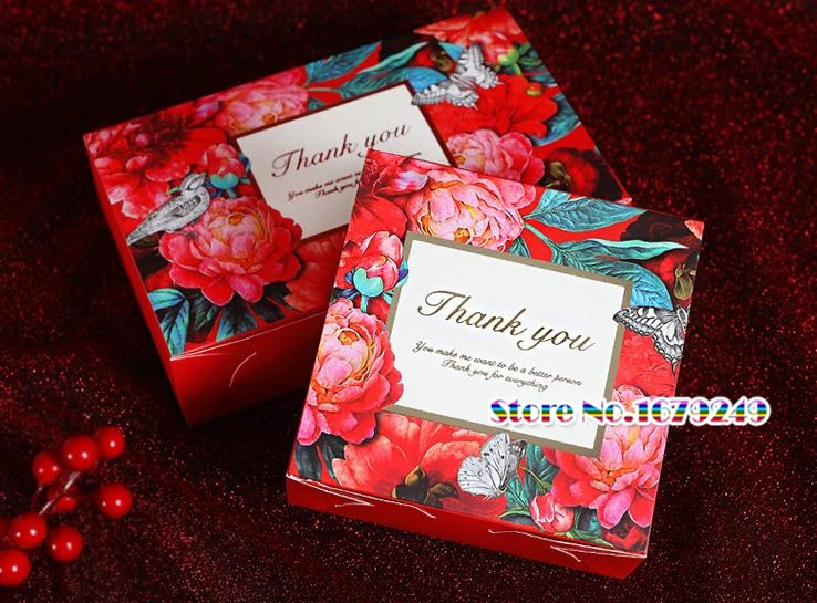 6,0*6,0*10,0 см красный цветок mooncake упаковочная бумажная коробка, коробка для печенья и блинов, Подарочная коробка DIY для печенья и торта 100 шт/партия