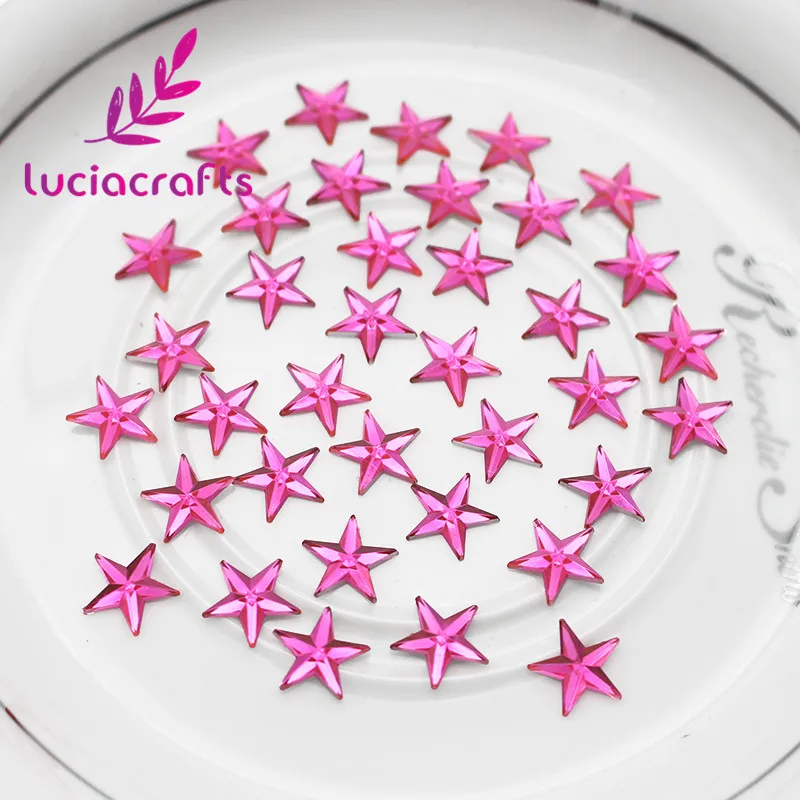 Lucia crafts 200 шт./лот 12 мм в форме звезды Стразы плоская спина, кабошон, поставка украшения DIY аксессуары ручной работы G0405